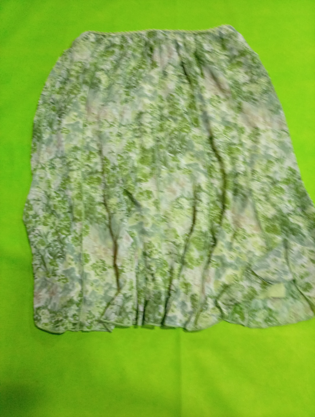 Green Floral Skirt