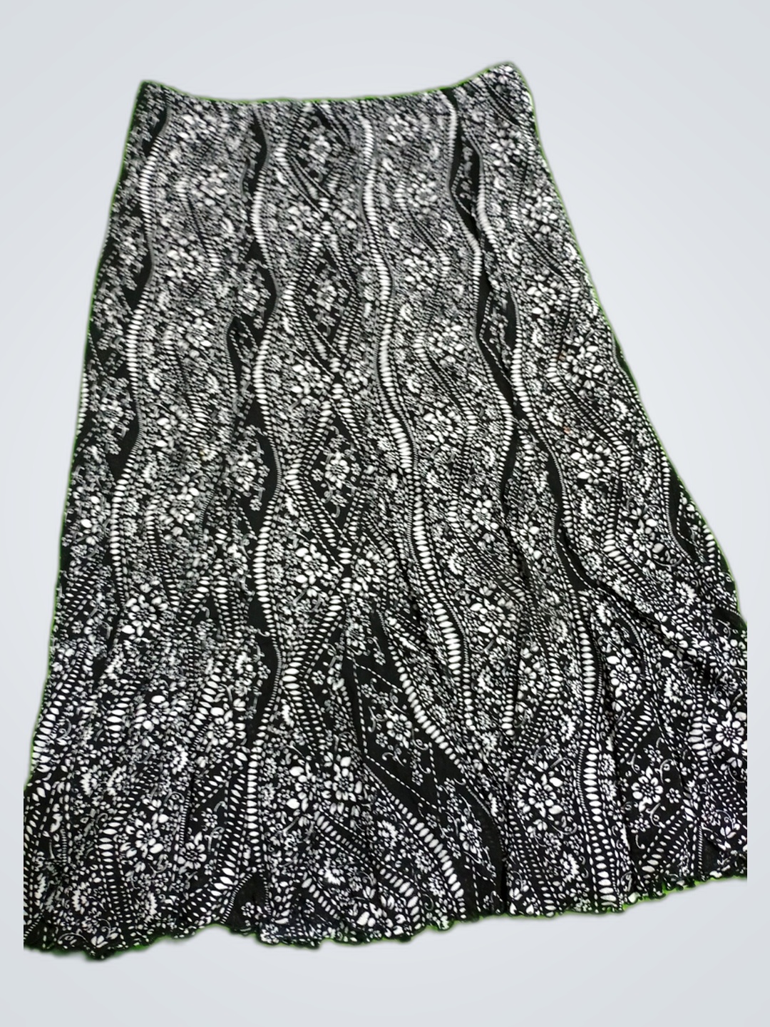 Black and White Floral Skirt