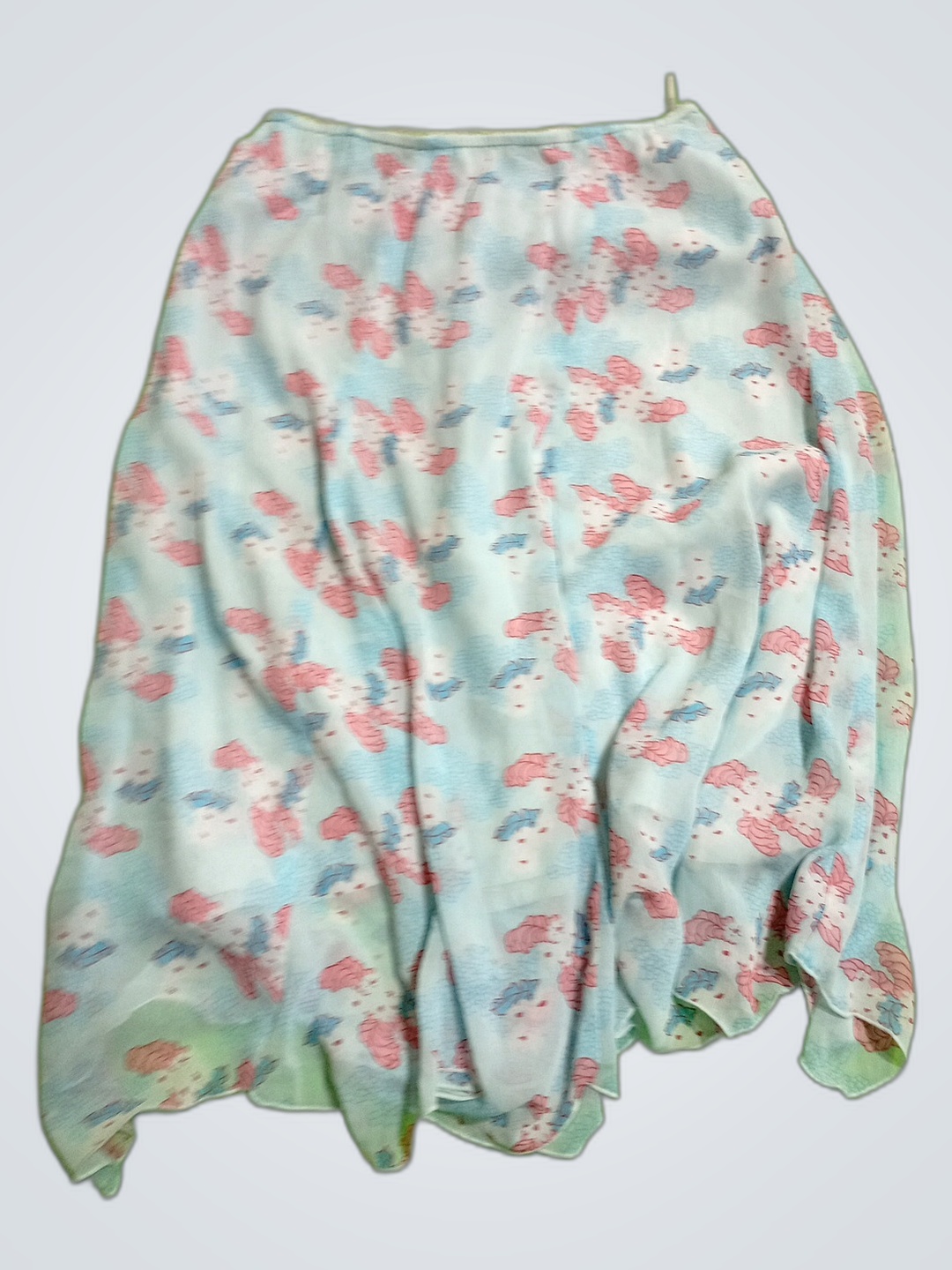 H&O Collection Printed Butterfly Maxi Skirt