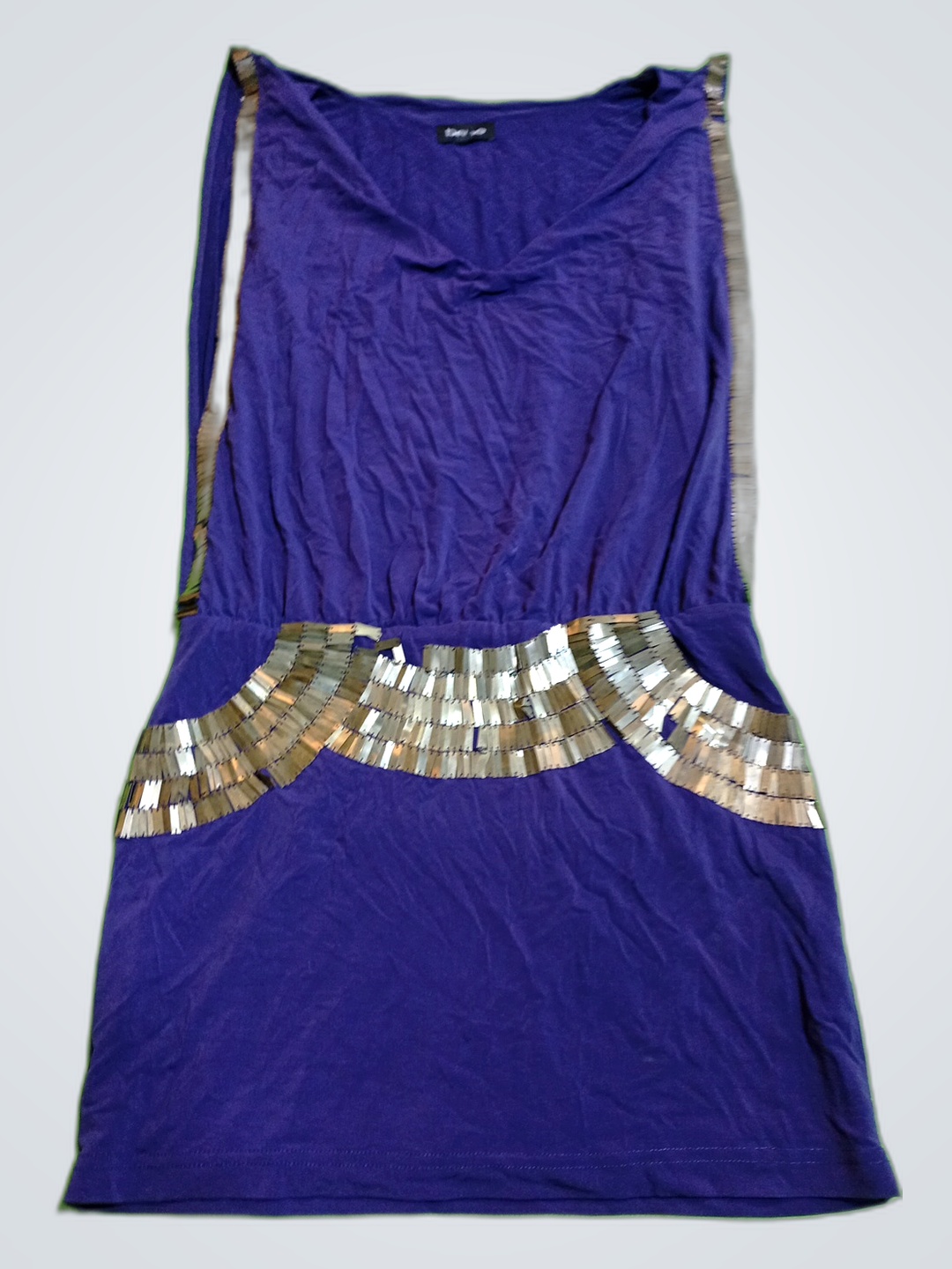 Abito Mini in Paillettes Violetto Bebe