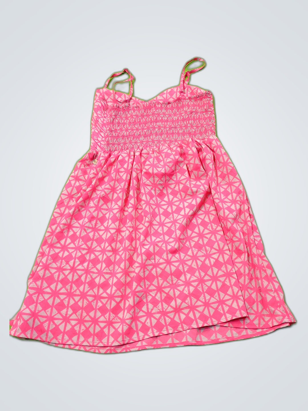 Vestito con motivo geometrico rosa