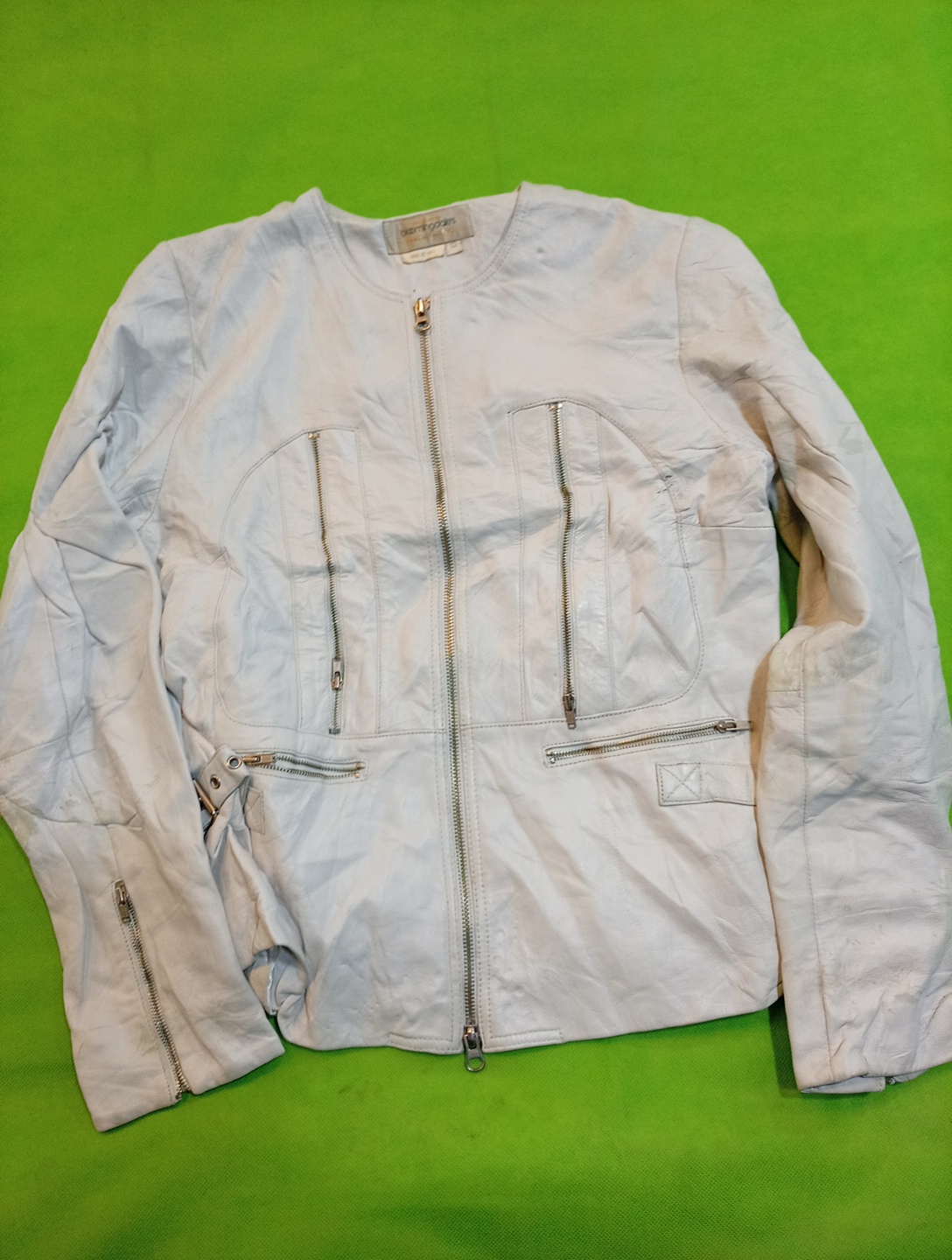 Bloomingdale's White Leather Jacket