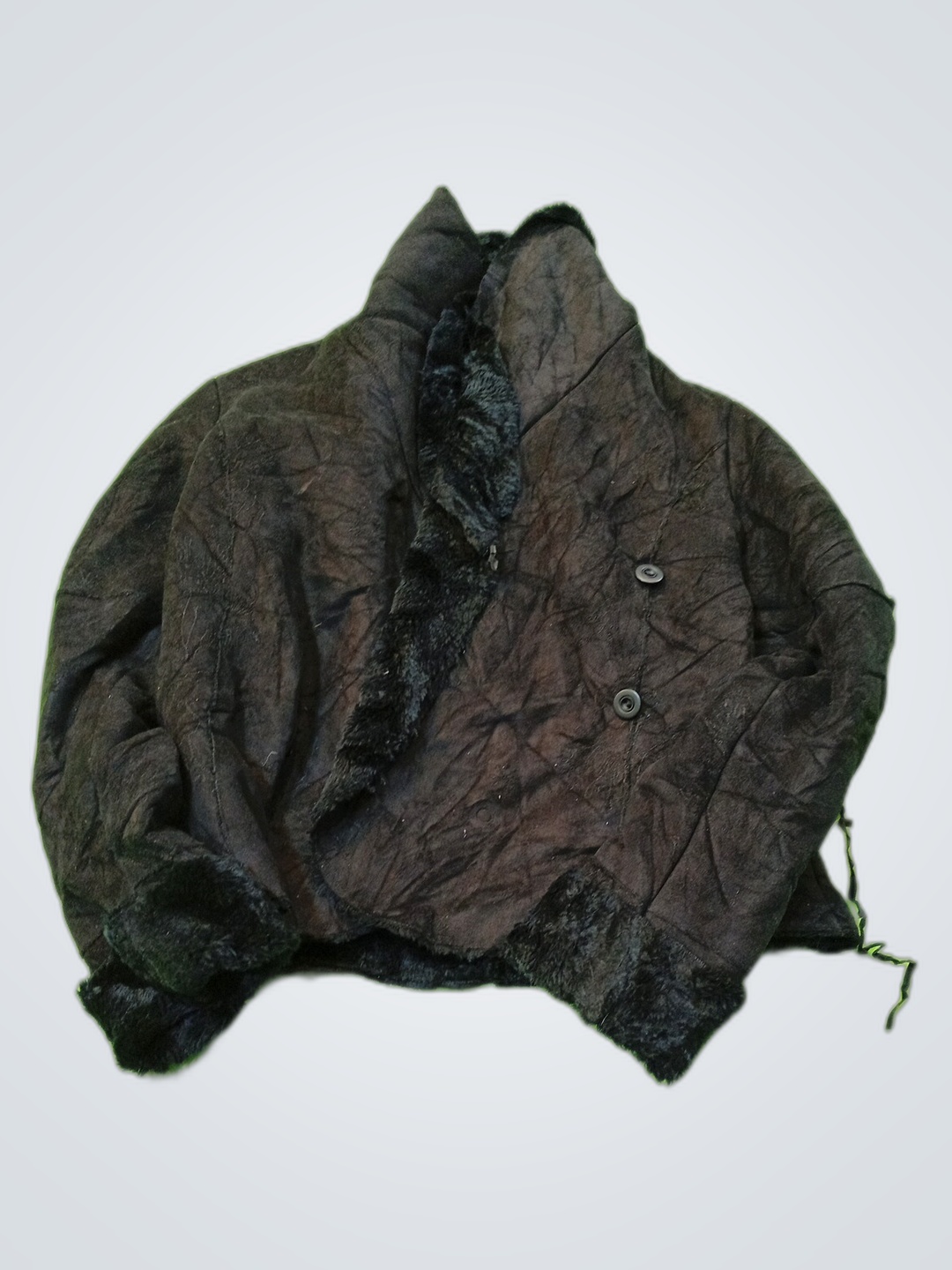 Giacca nera foderata in pelliccia