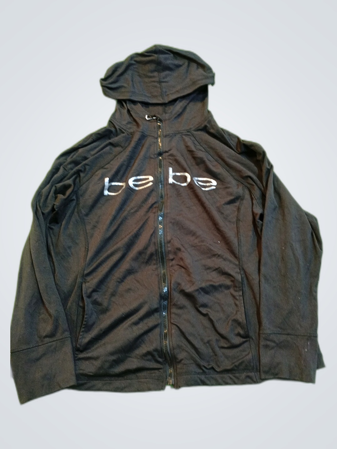 Giacca con cappuccio nera bebe