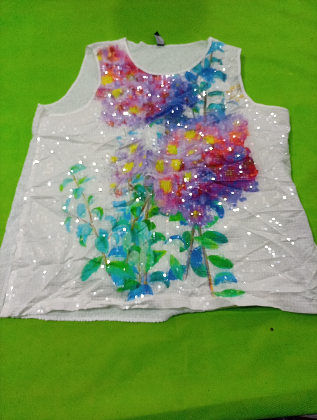 Fodera floreale con paillettes