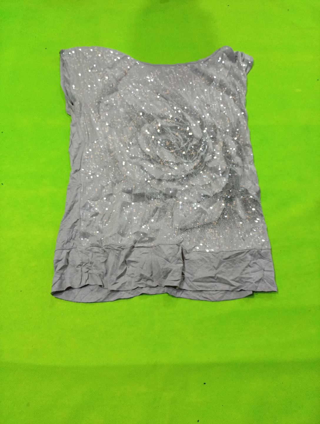 Top Grigio Paillettato