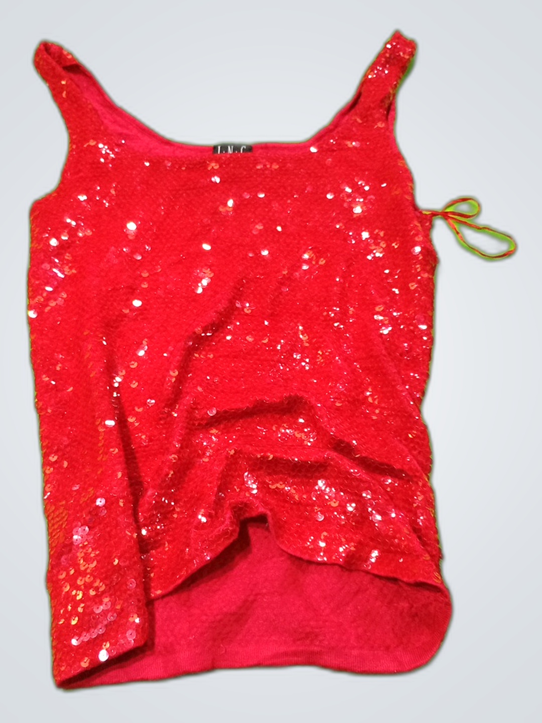 Top Regata Vermelho com Lantejoulas