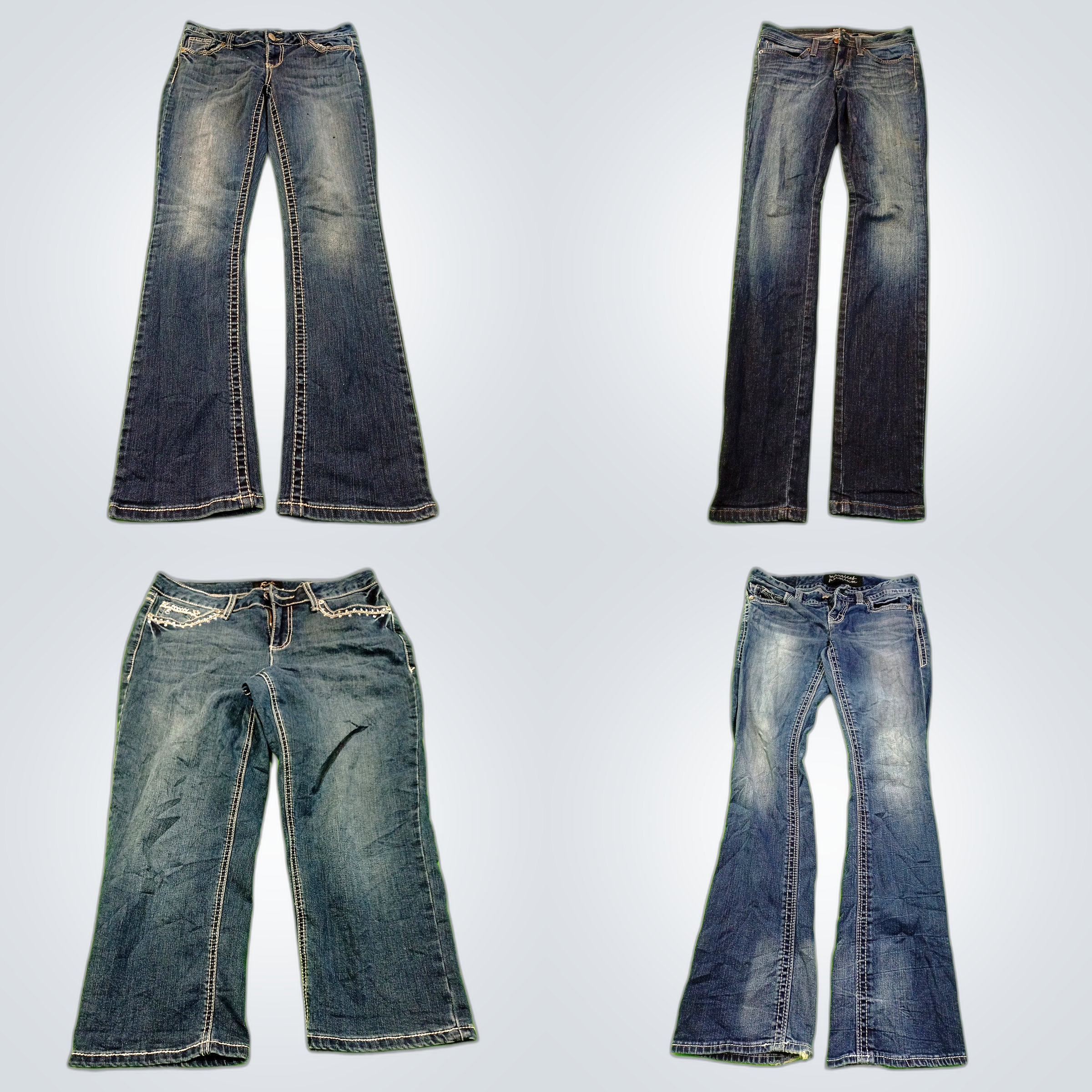 Ensemble de jeans flare et droit : Elive, DISCLOSU..