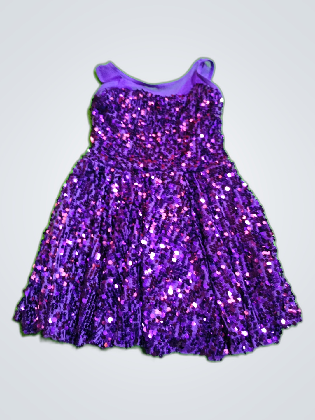 Lila Pailletten Tanzkostüm Kleid