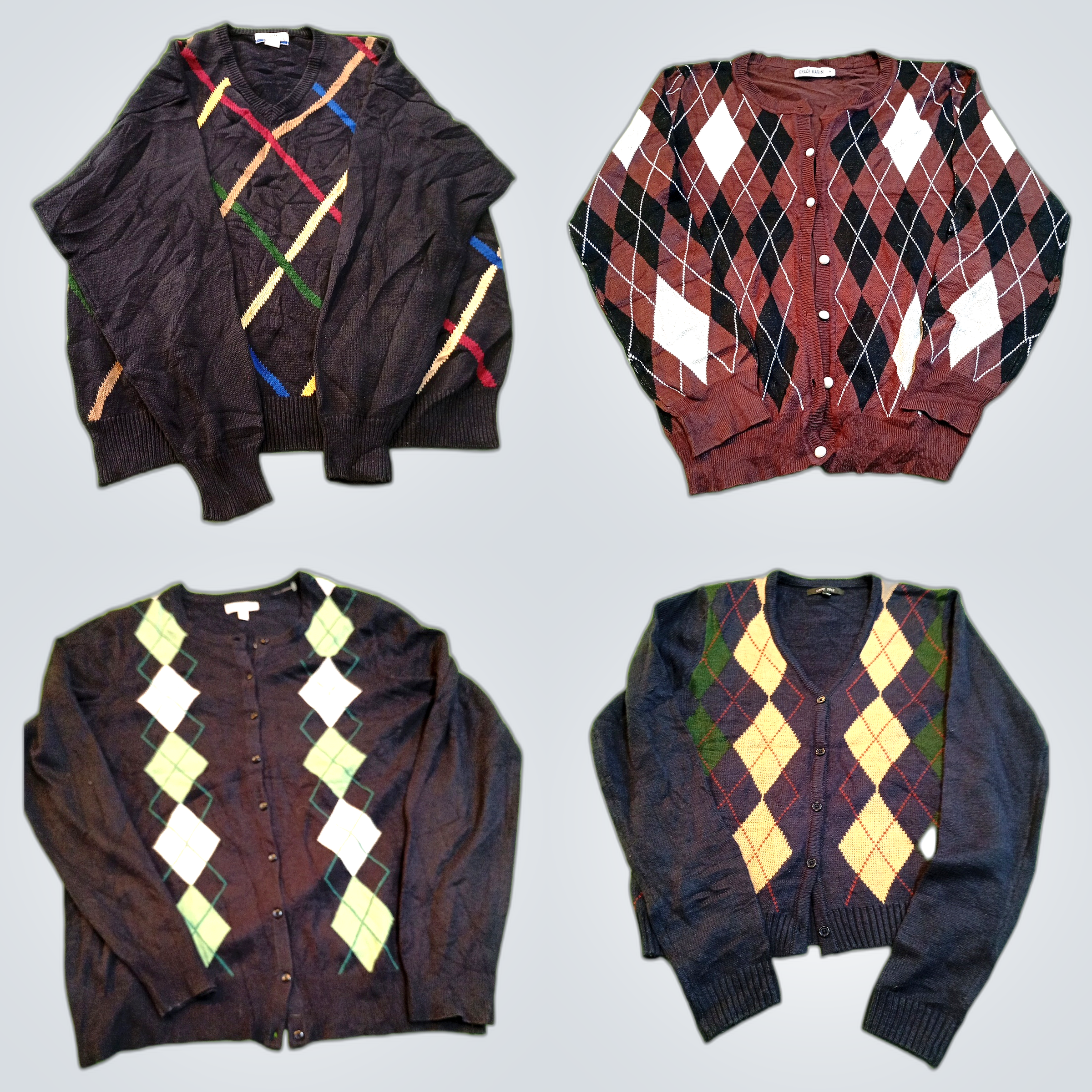 Argyle Cardigan Bundle: Croft & Barrow, Tommy Hilf..
