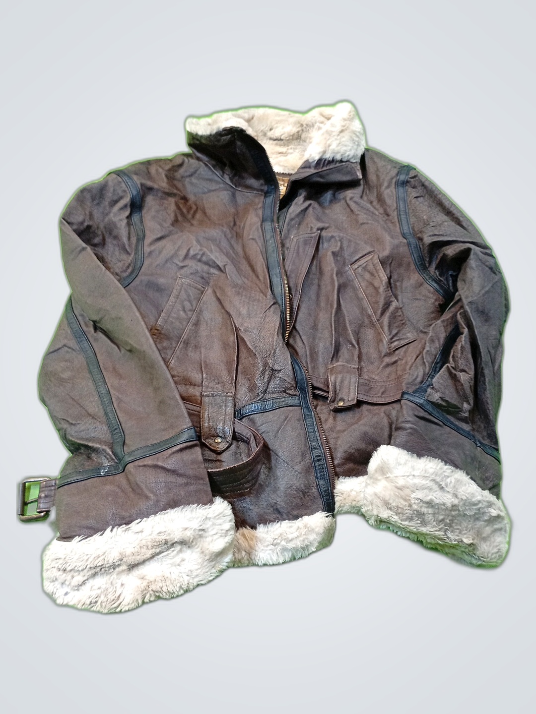 G-III Leather Fur Collar Jacket