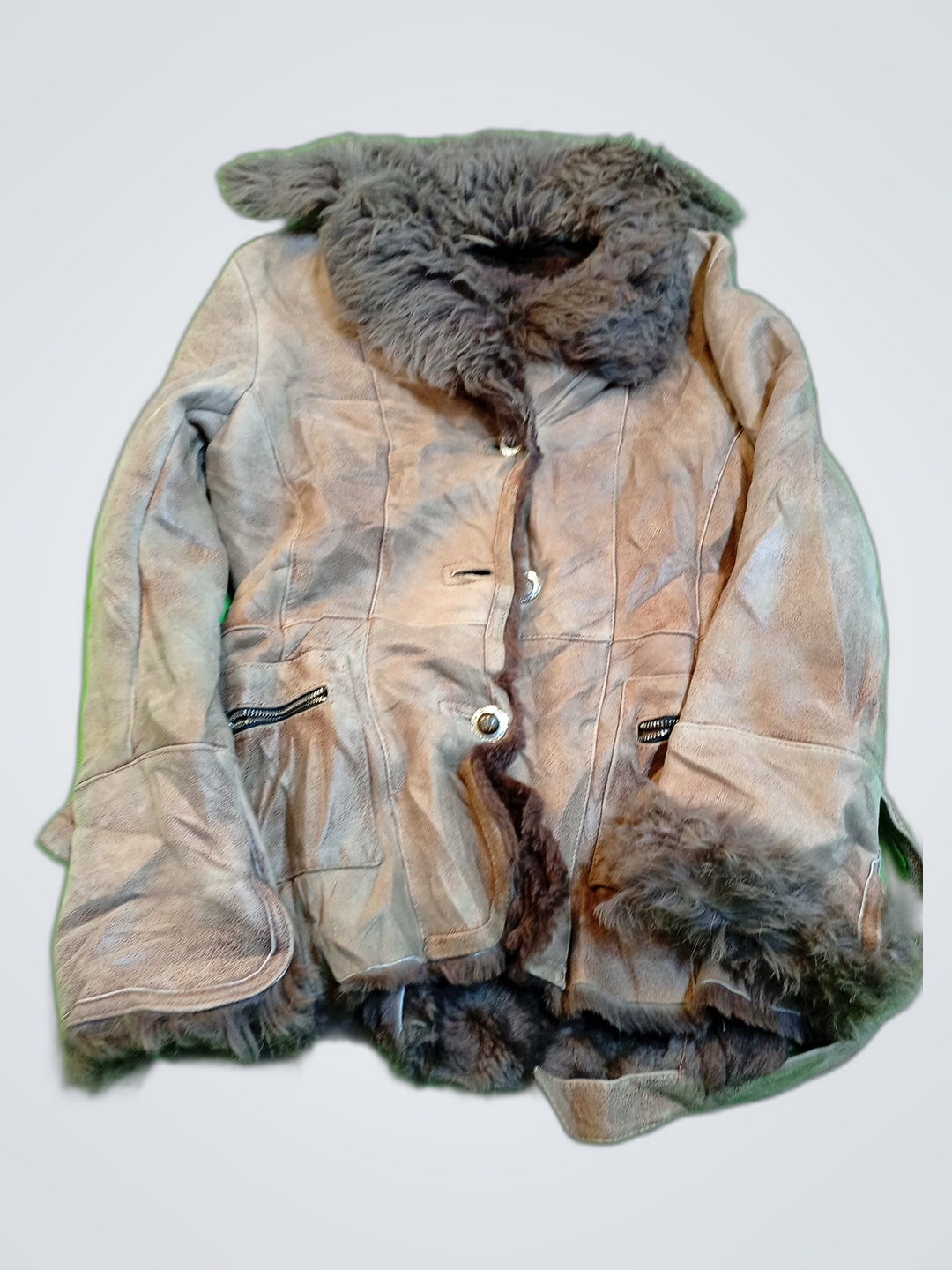 Brown Fur-Trimmed Coat