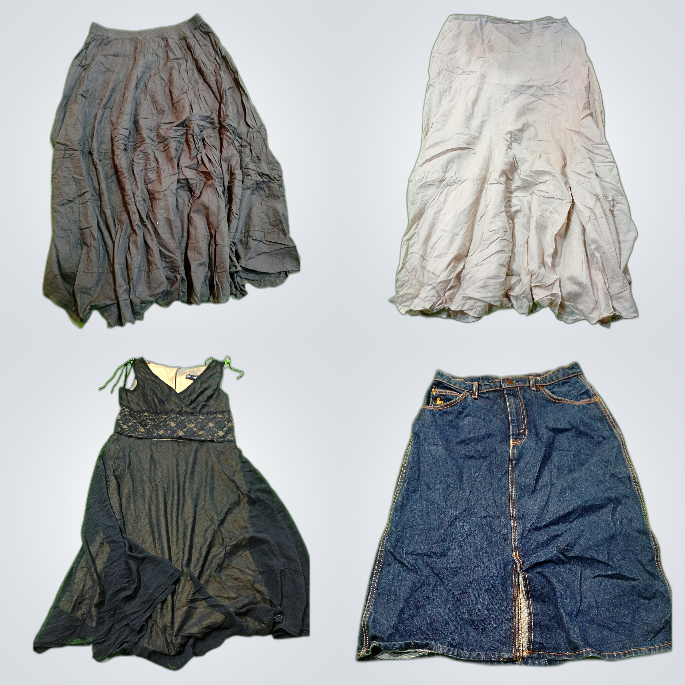 Roxy & Denim Skirt Bundle: 7-Piece Fashion Mix