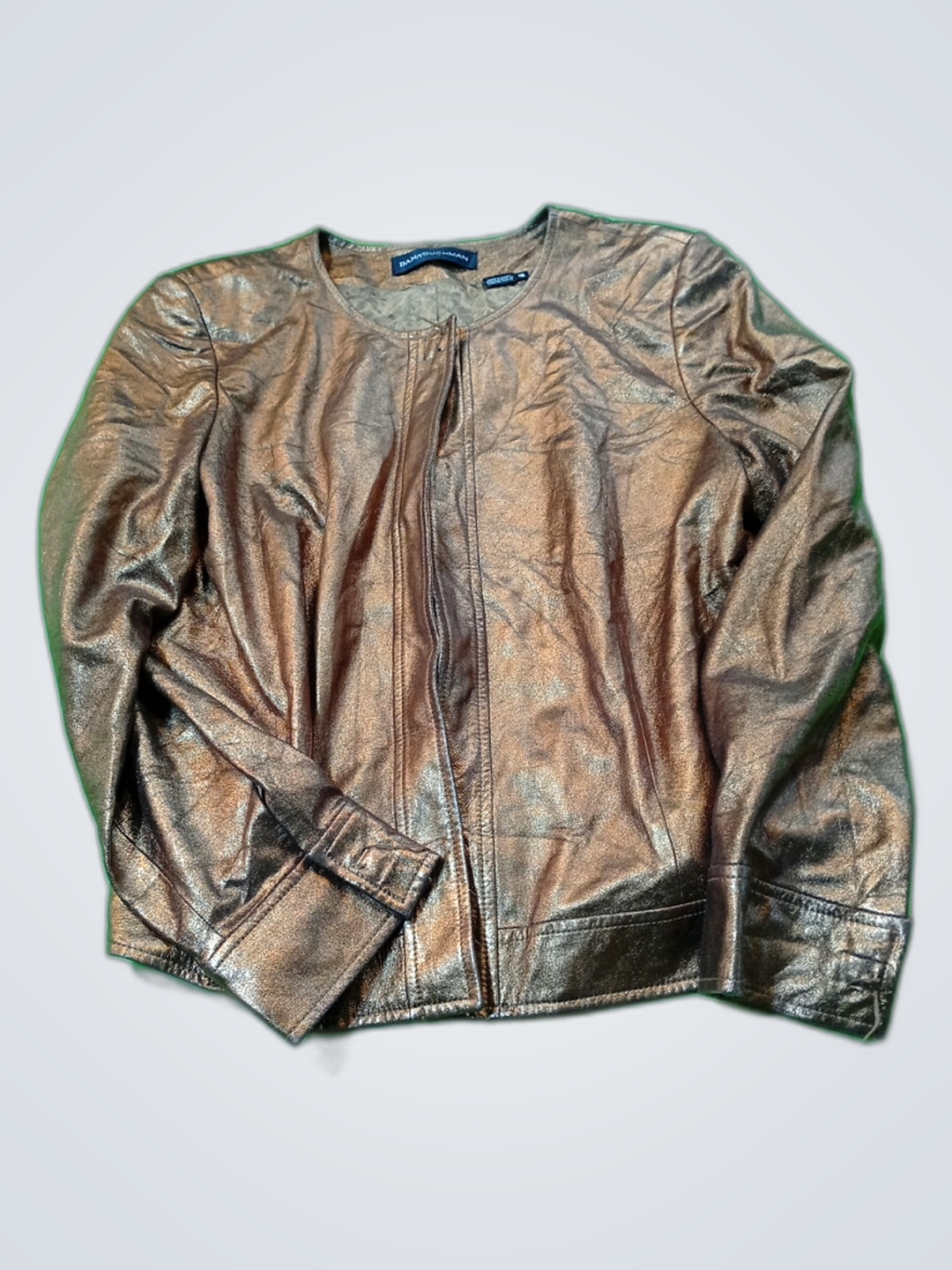 Dani Buchman Metallic Leather Jacket
