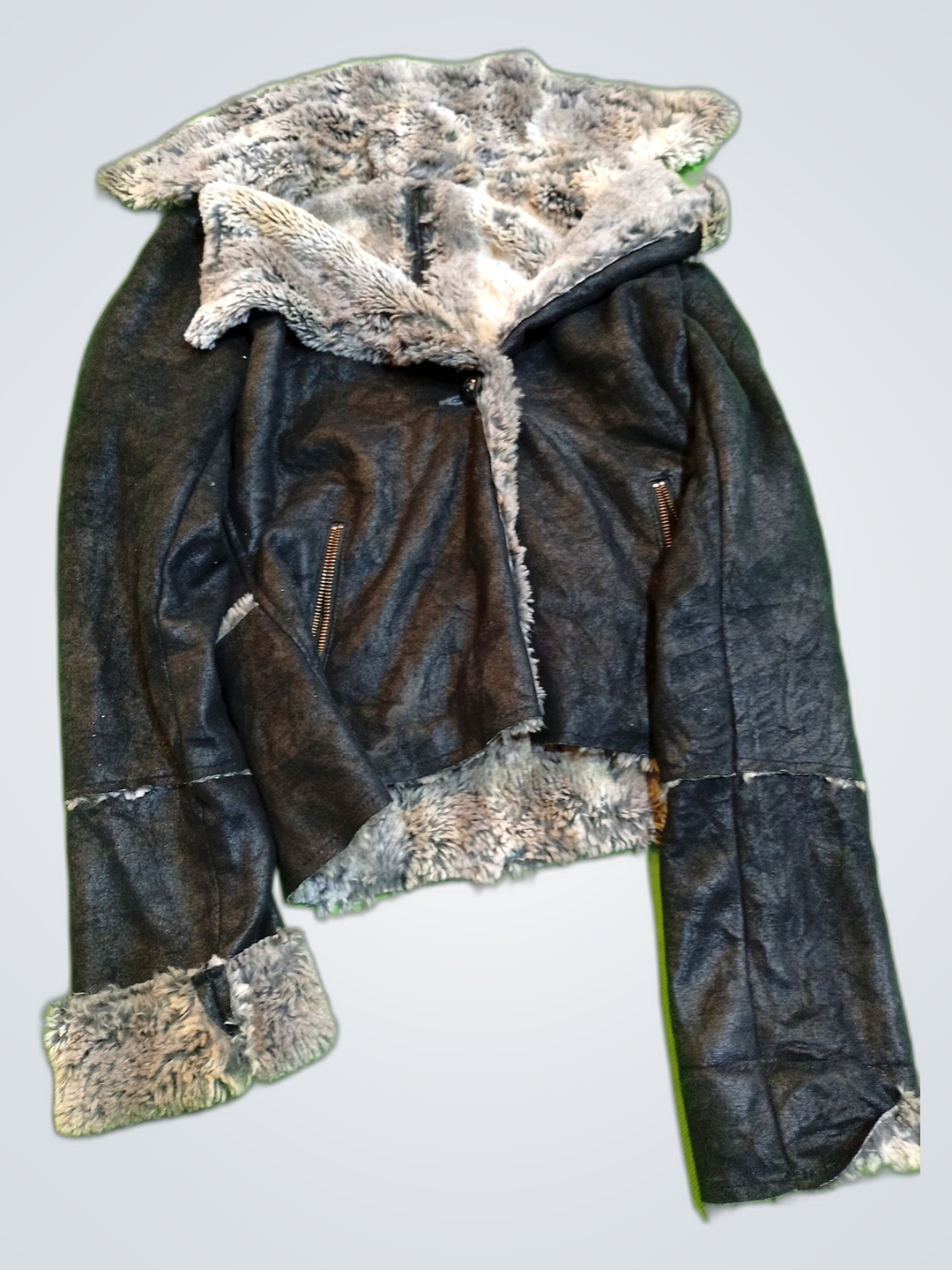 Dylan Leather Jacket with Fur Trim