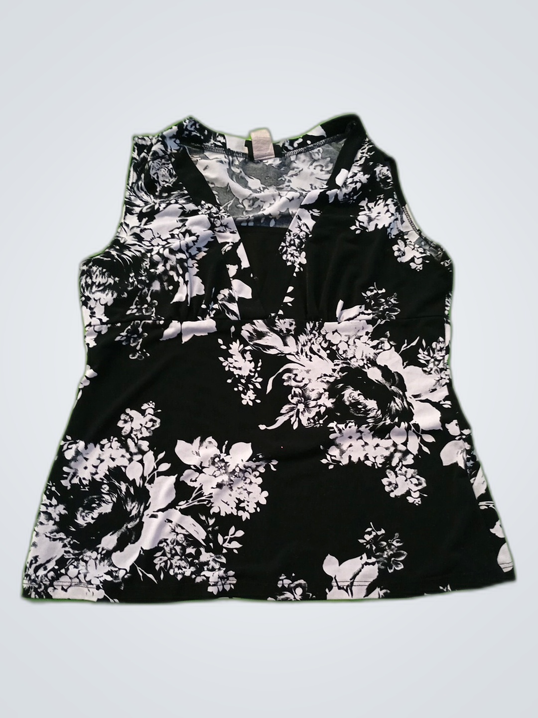 Black and White Floral Tank Top