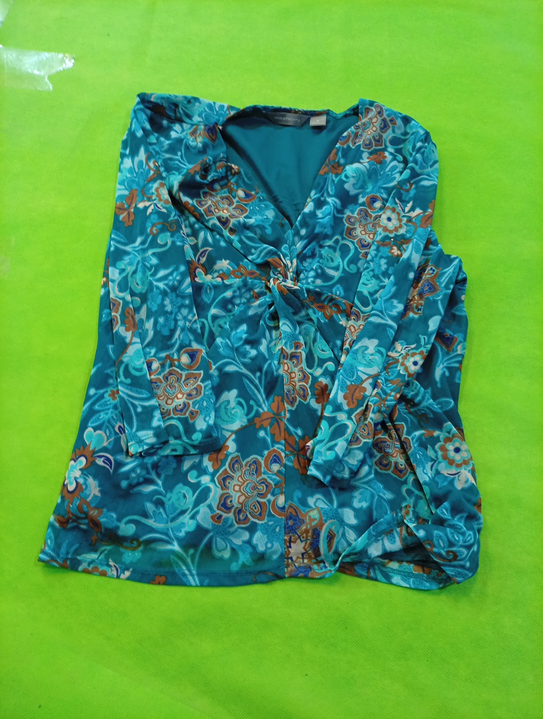 Printed V-Neck Blouse