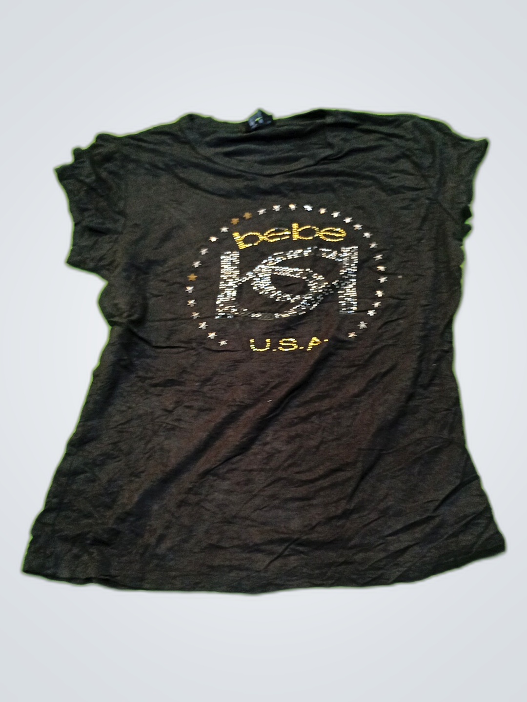 Bebe Black Graphic Tank Top