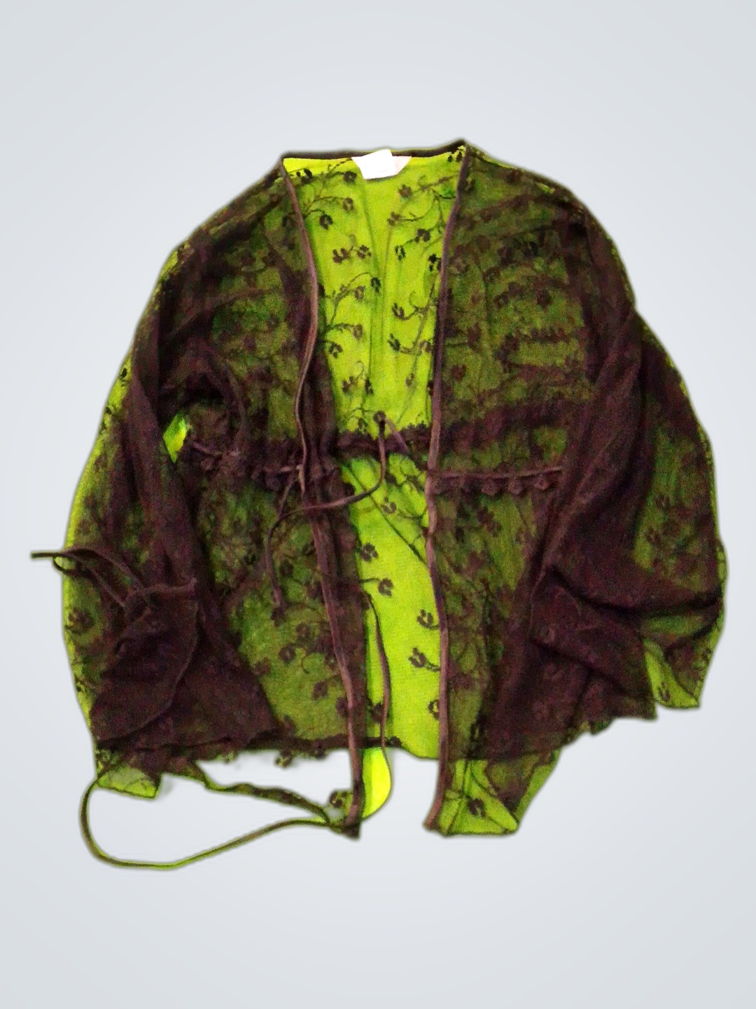 Blusa Preta Transparente de Renda Sem Marca