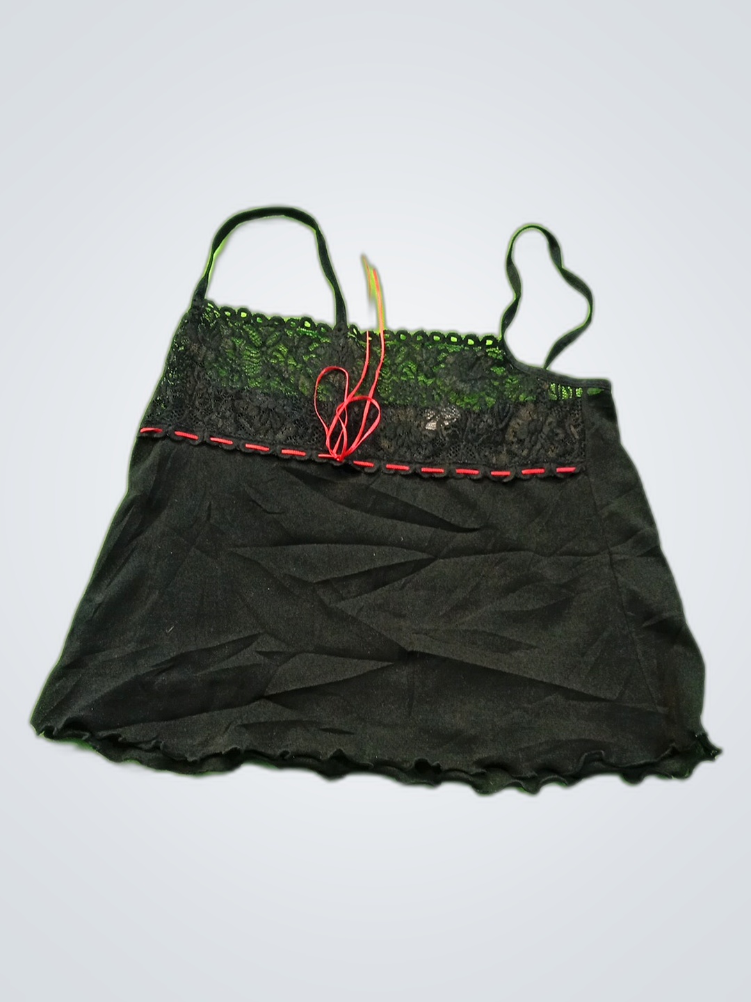 Camisola de Renda Preta Sem Marca