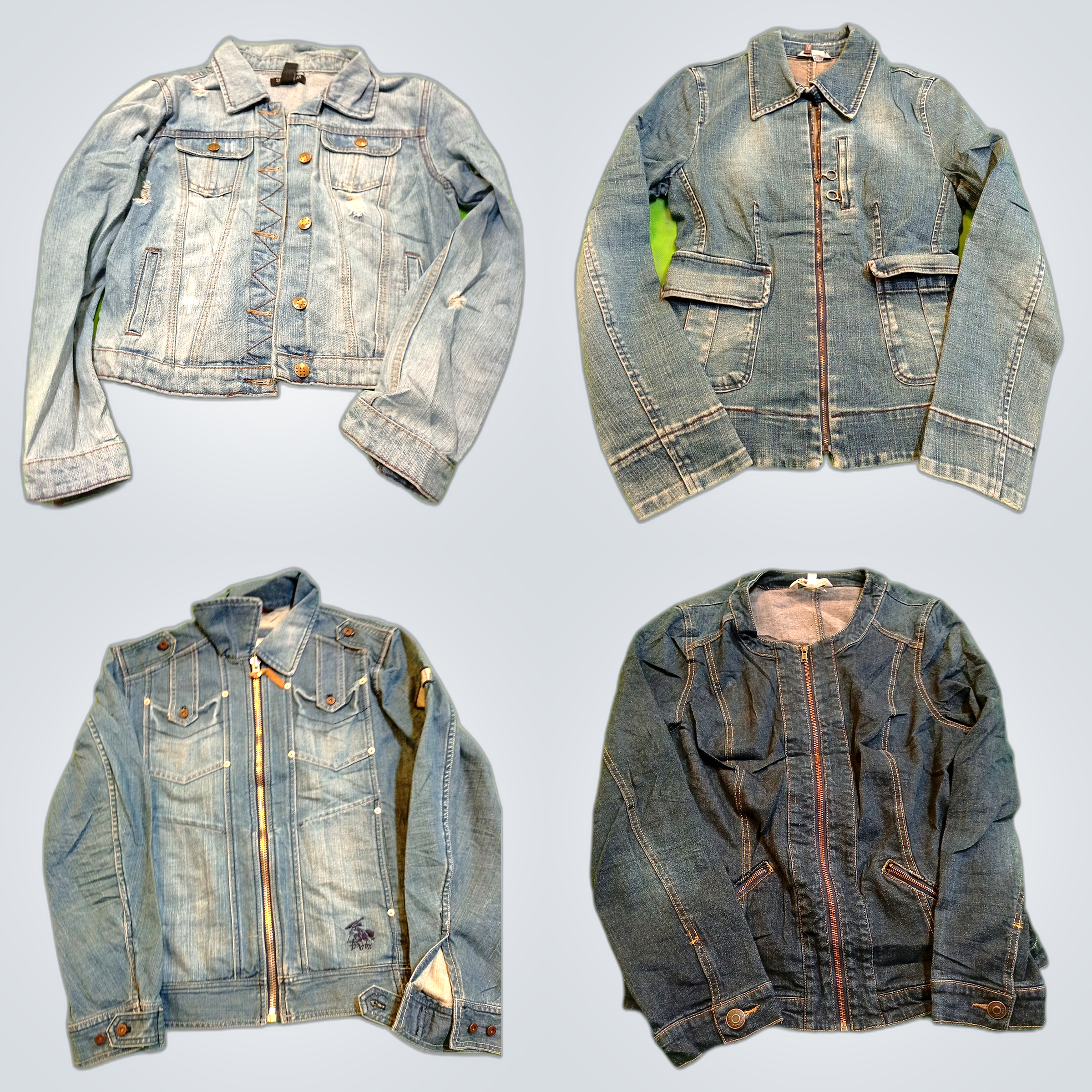 Jaqueta de Denim Racer Y2K