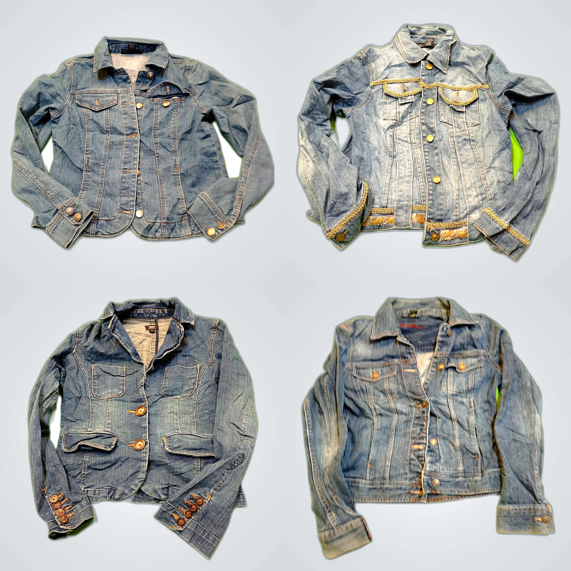 Jaqueta Militar em Jeans Y2K