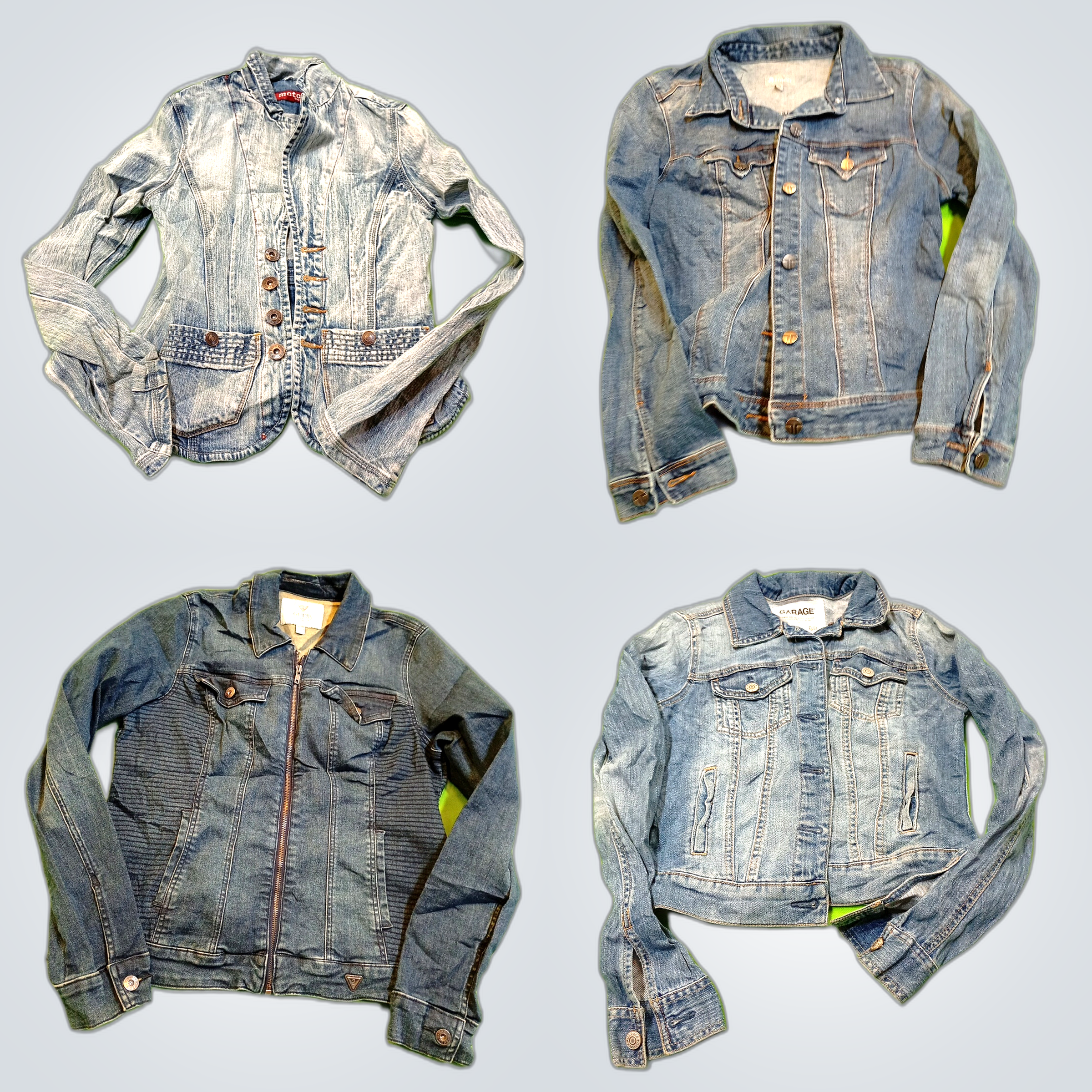 Jaqueta Militar de Jeans Y2K