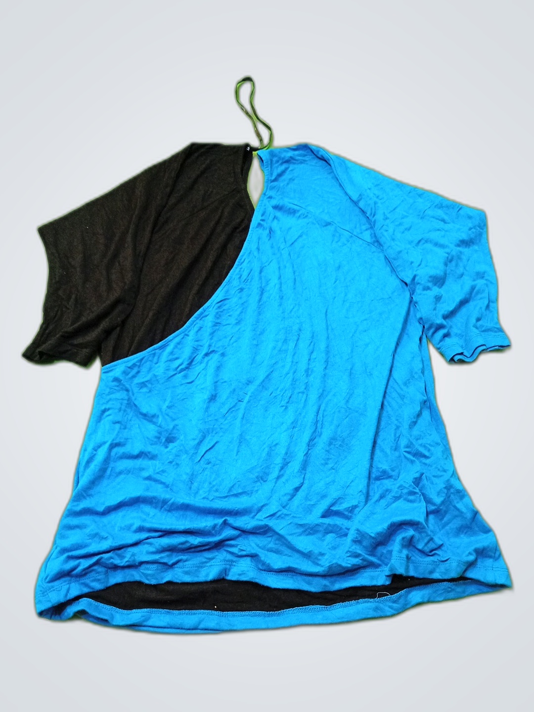 bebe Asymmetrical Color Block Blouse