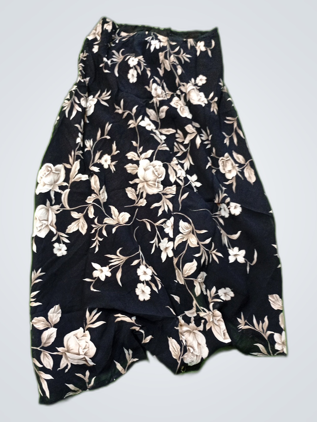 Vestido Mini Sem Alças Preto Floral Donna Ricco