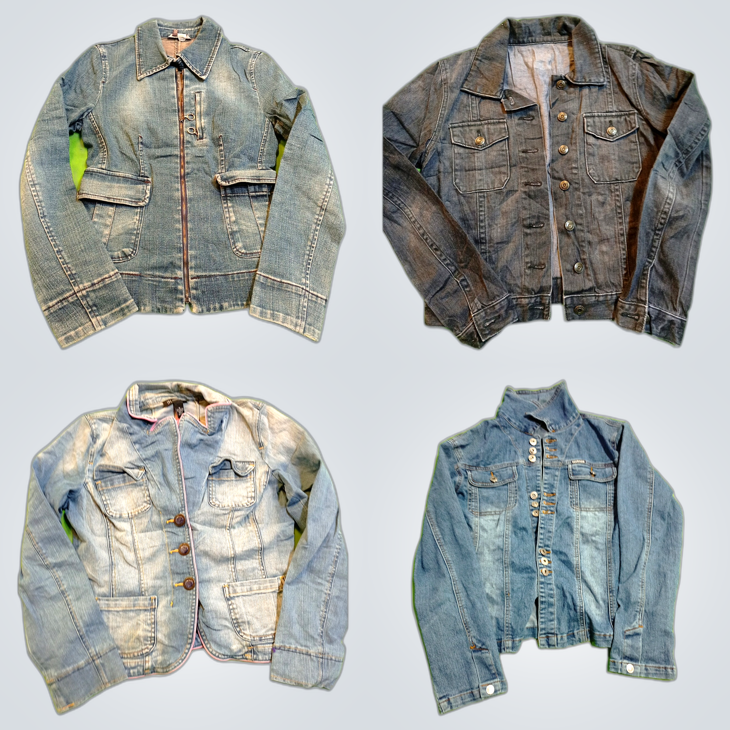 Jaqueta Militar de Denim Y2K