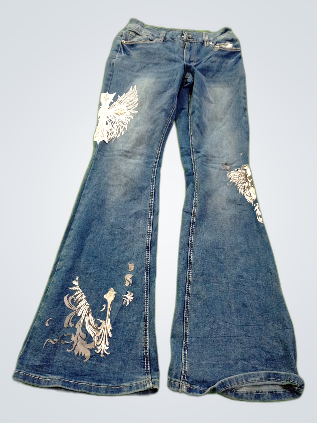 Hot Topic Embroidered Flare Jeans