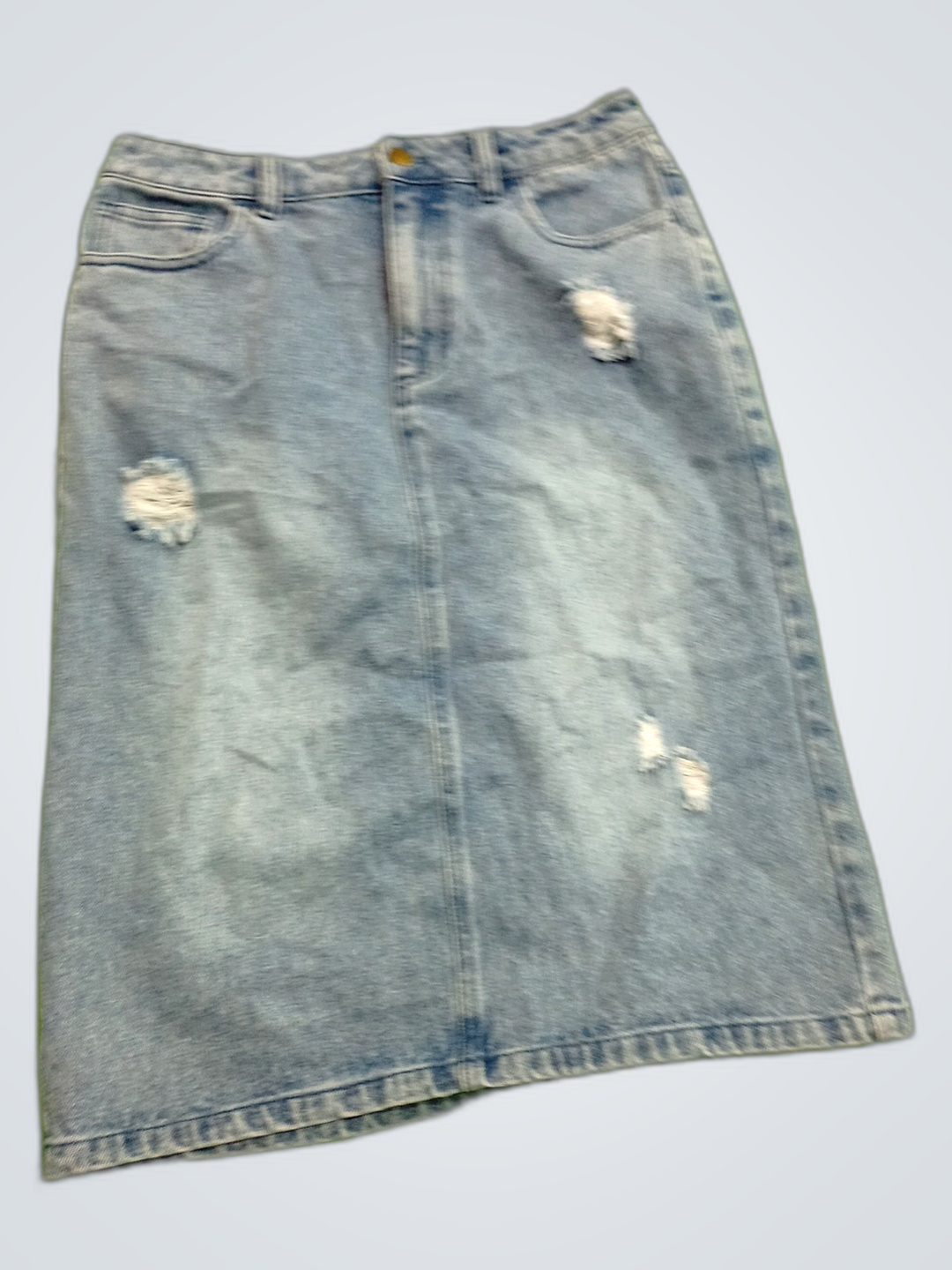 A Saia Mini de Jeans Desgastada Mainstreet Exchang..