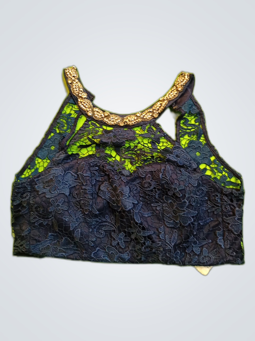 My Michelle Navy Lace Blouse