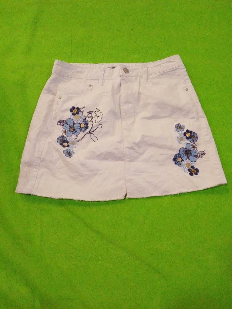 J Denim Falda Mini de Mezclilla Bordada