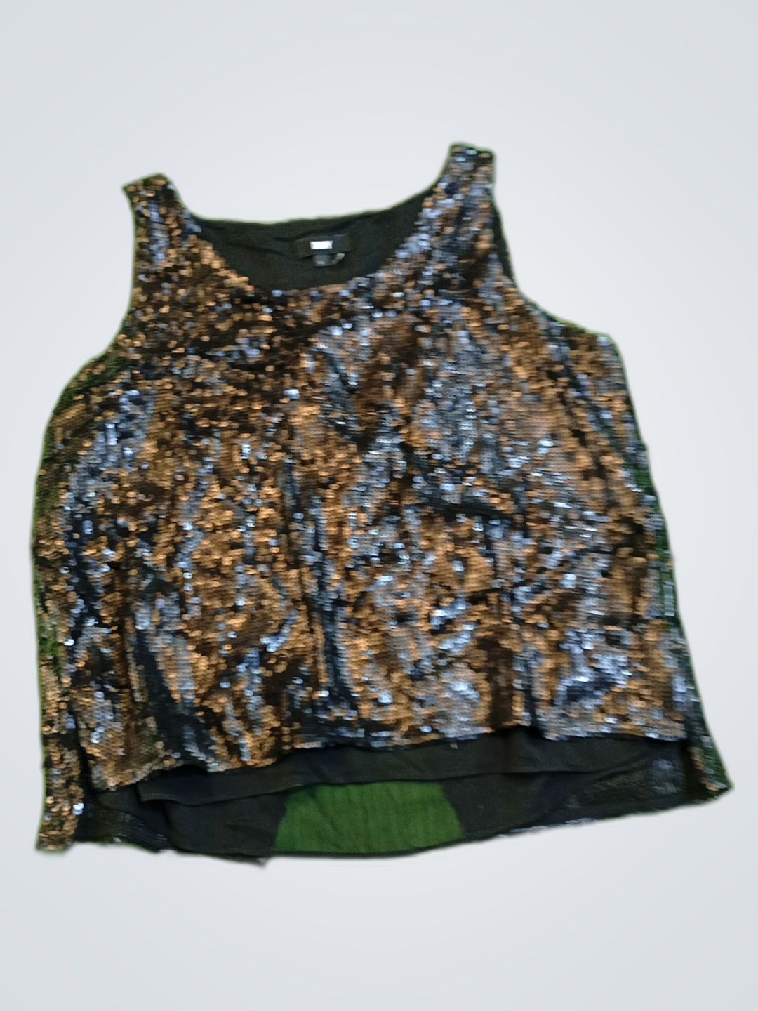 Tank Top Negro Con Lentejuelas DKNY