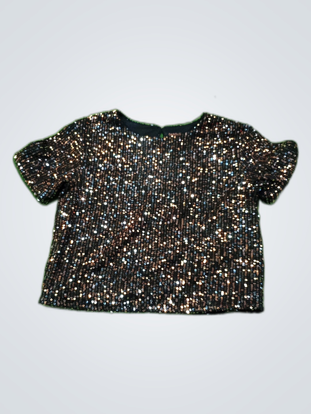 Blusa de manga corta negra con lentejuelas Cat & J..