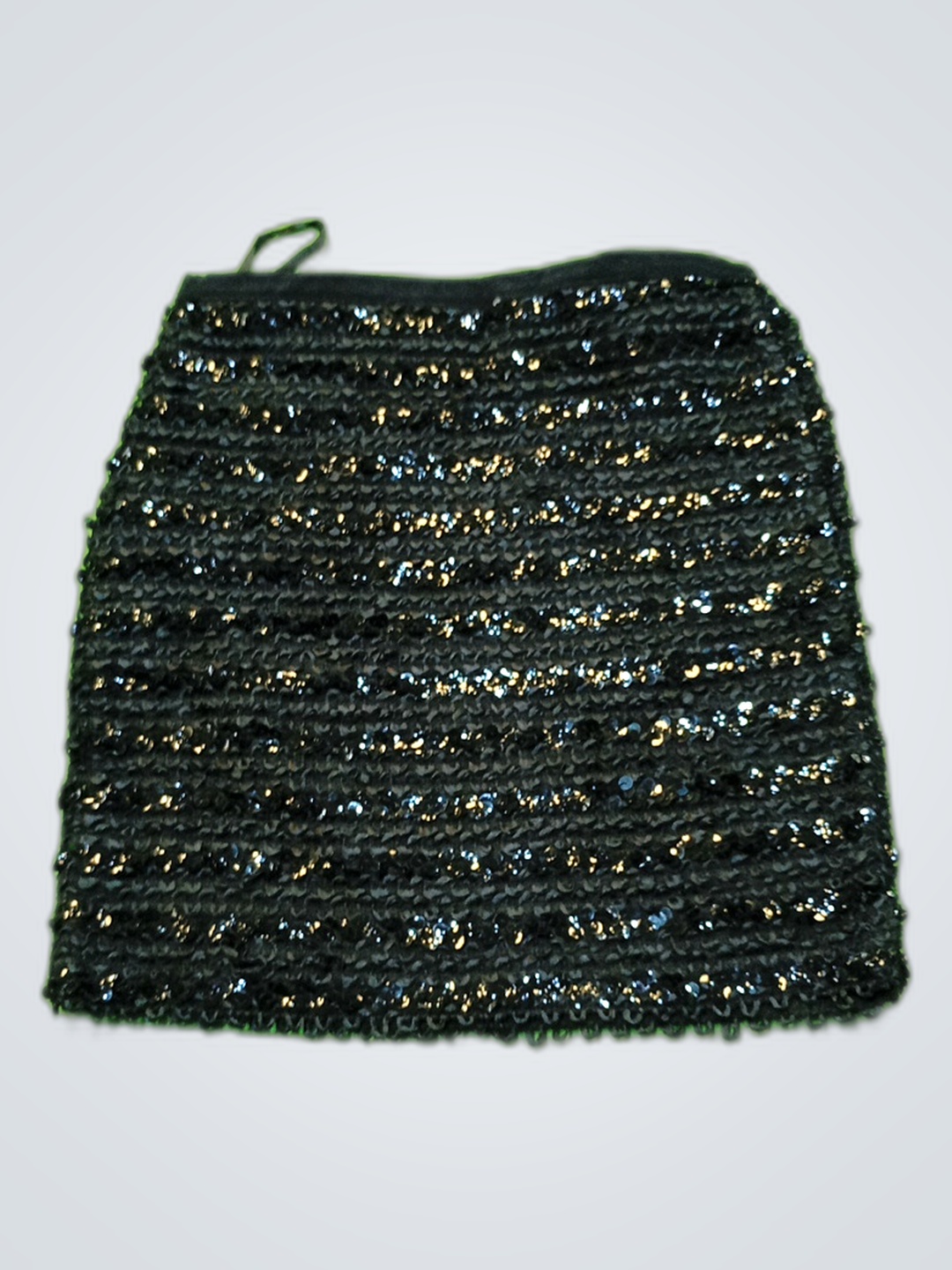 Falda mini negra de lentejuelas Sansovino