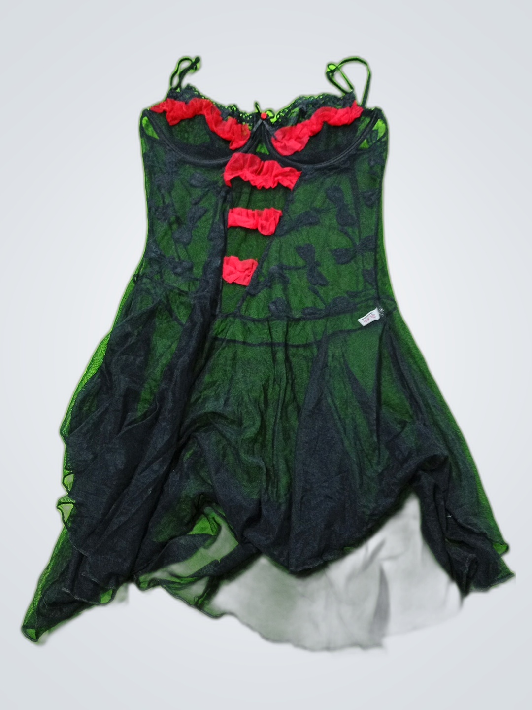 Vestido de tirantes de encaje negro