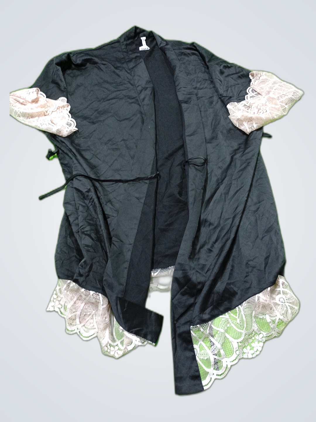 Blusa Kimono con Encaje Negro Flora Niki