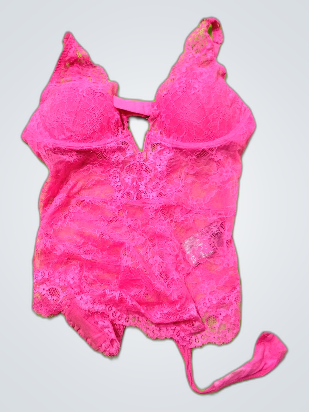 H&M Top de tirantes de encaje rosa