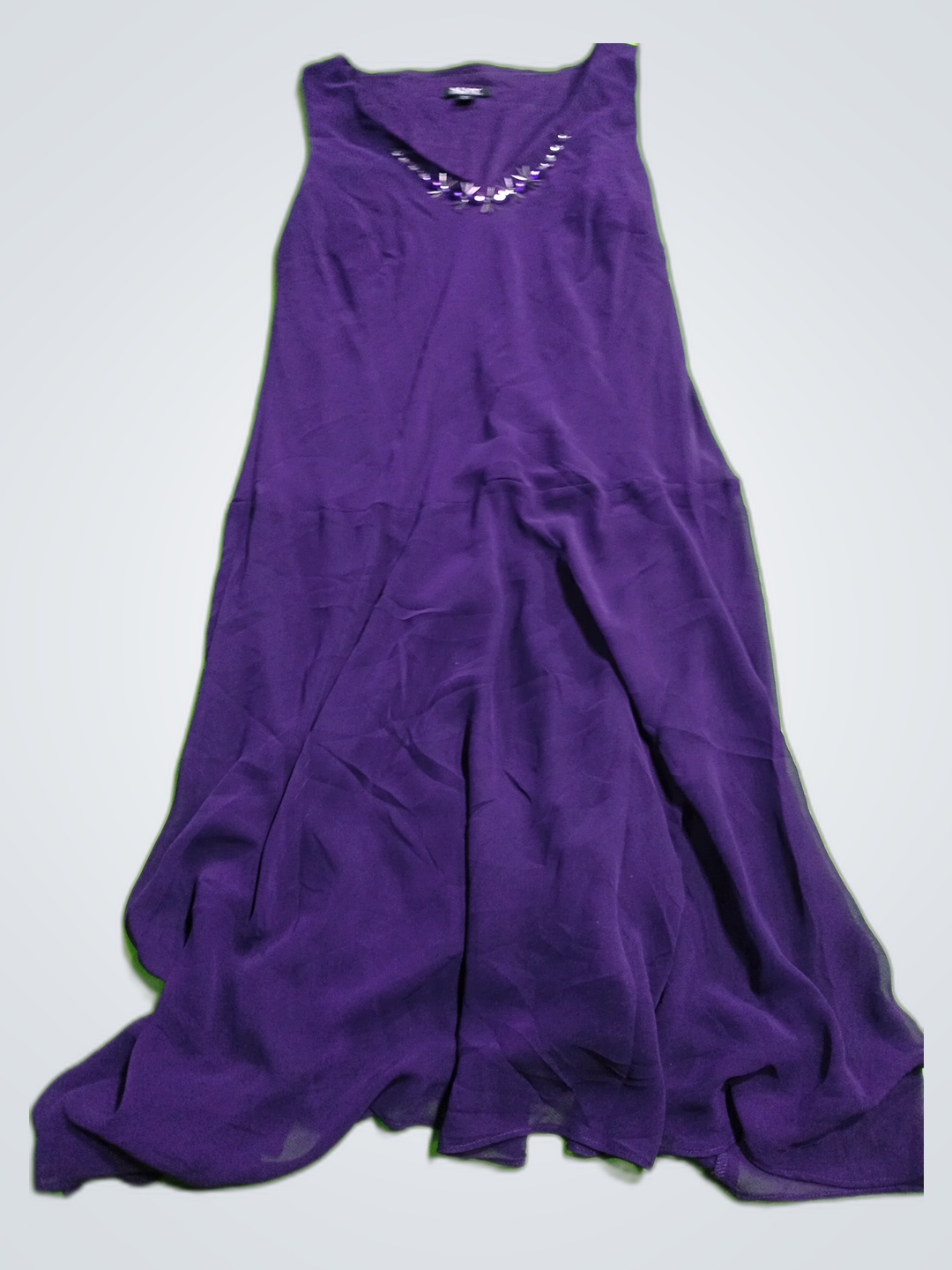 SLNY Vestido Maxi Sin Mangas Púrpura