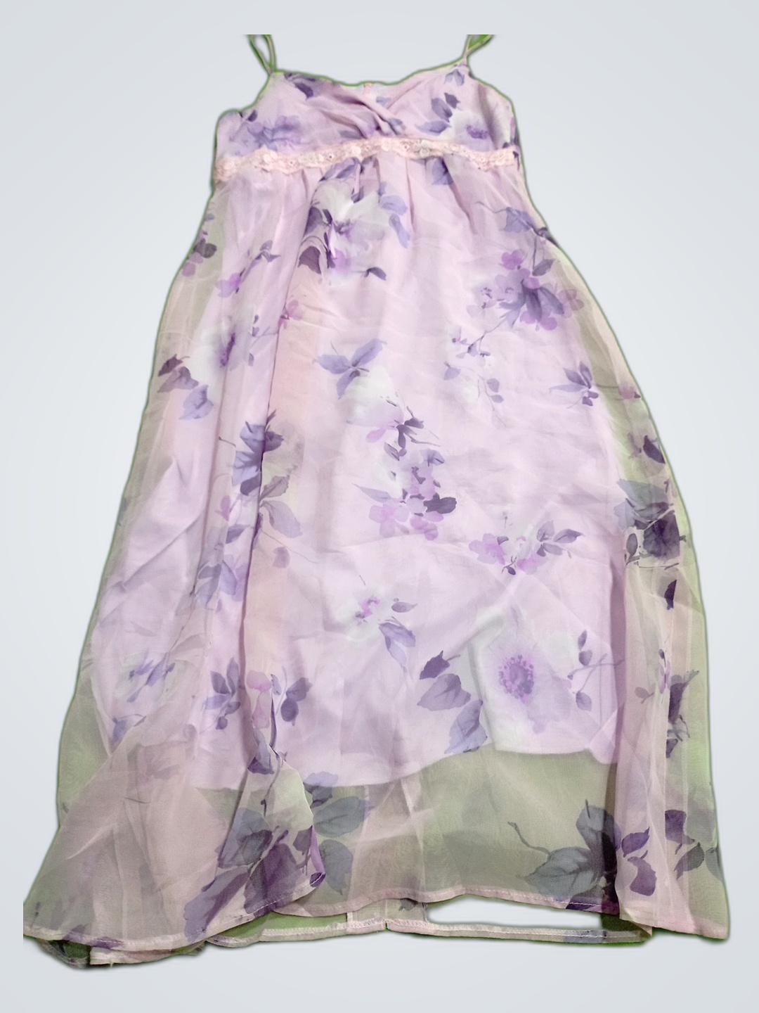 Vestido maxi de tirantes finos con estampado de fl..