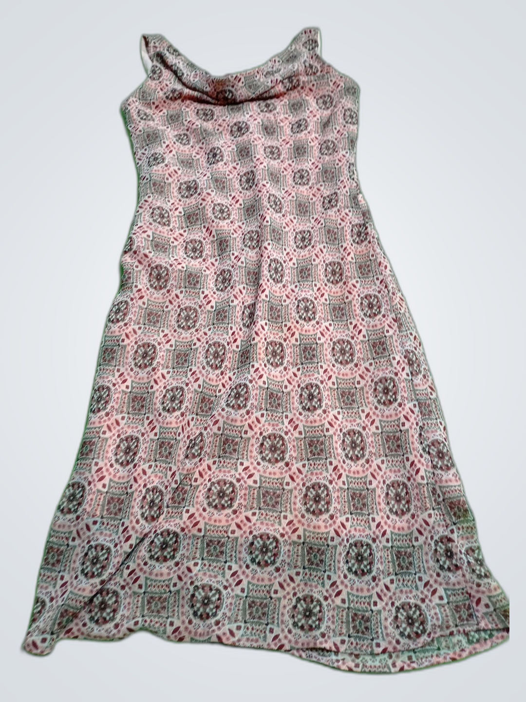 Vestido mini sin mangas con estampado geométrico L..