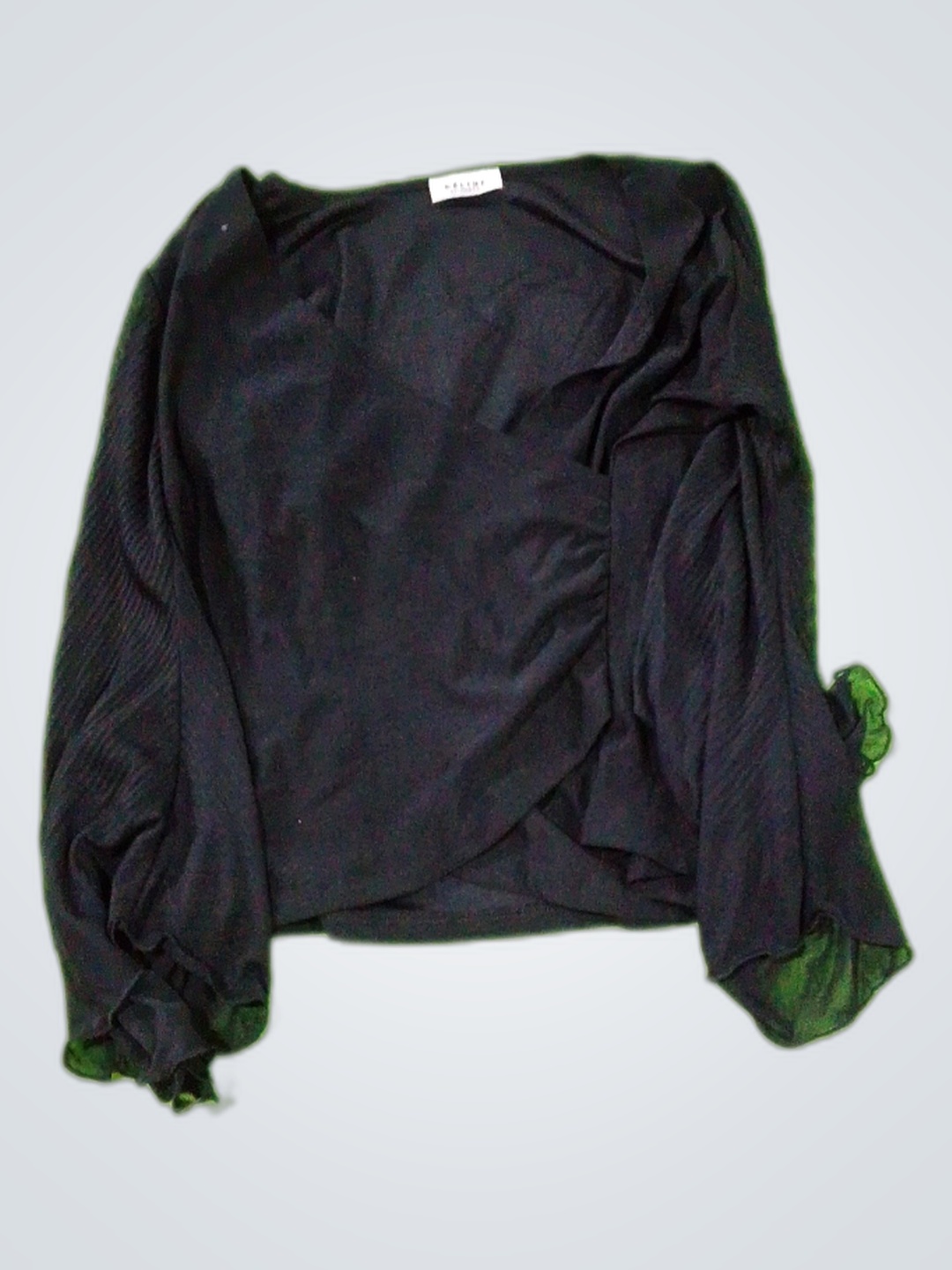 Celine Black Wrap Blouse