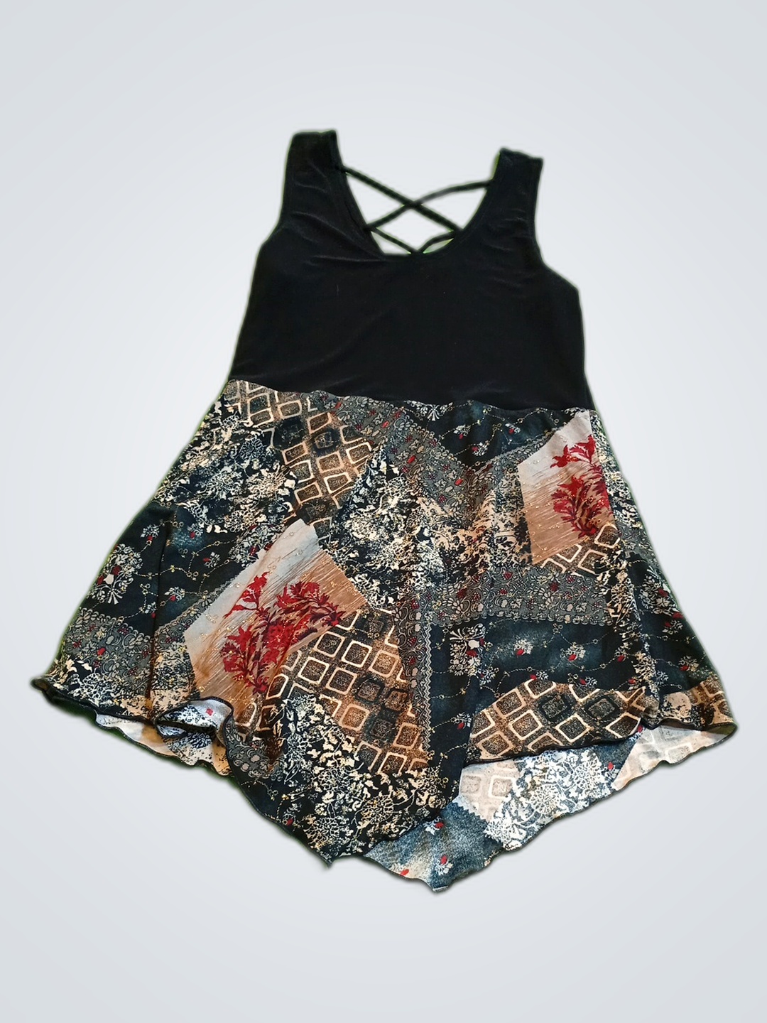 Black and Patterned Romper