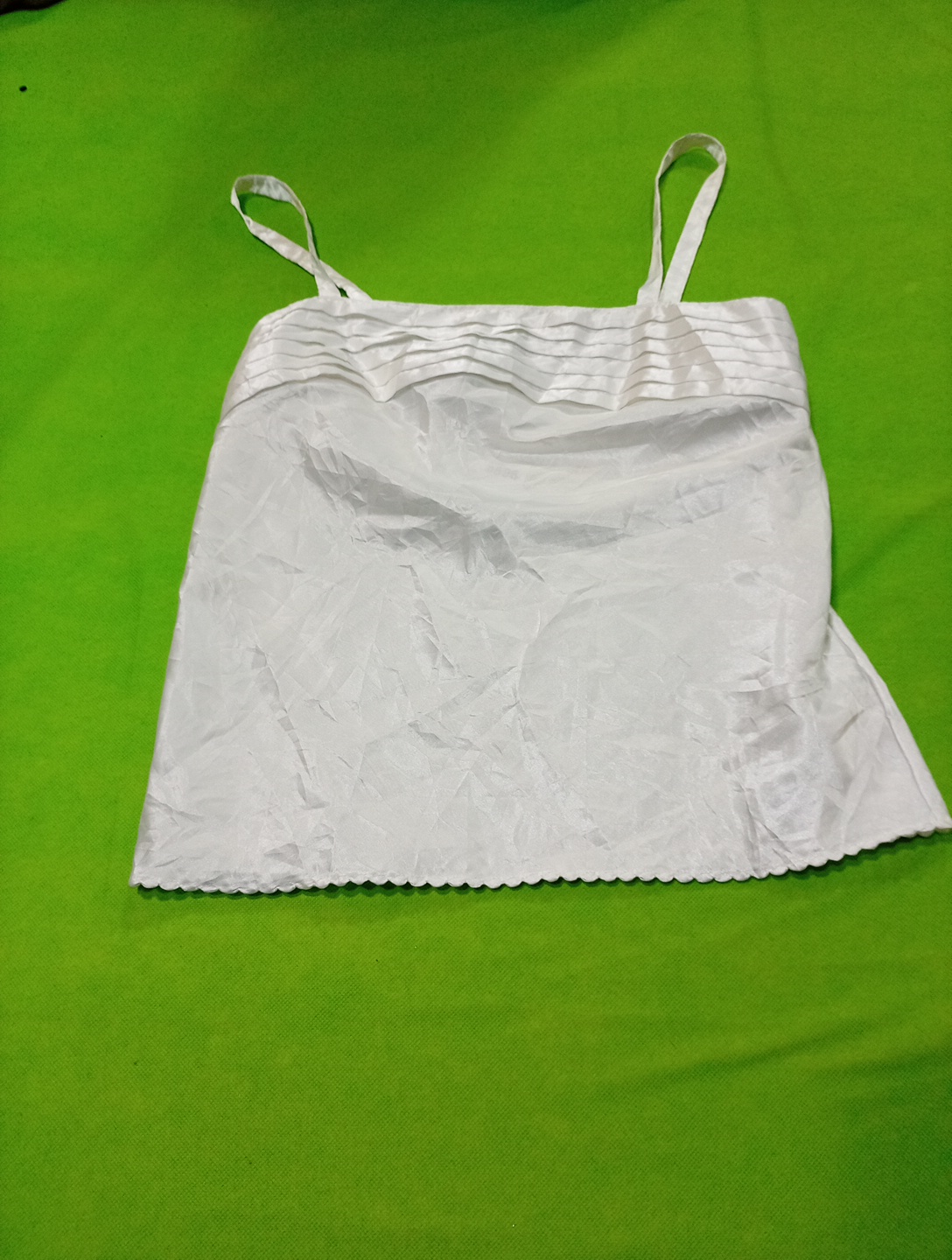 Top de Camisón de Satén Blanco