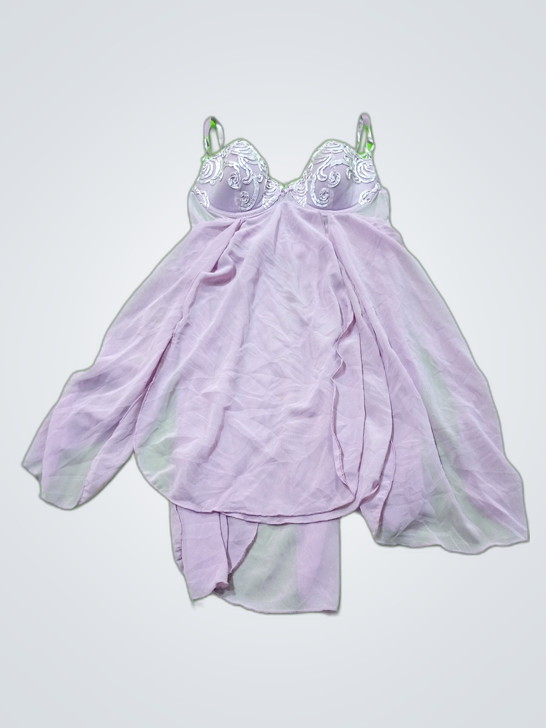 Conjunto de Quimono con Bordes de Encaje Rosa