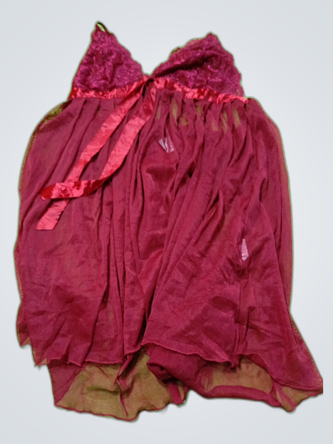 Top de lencería roja