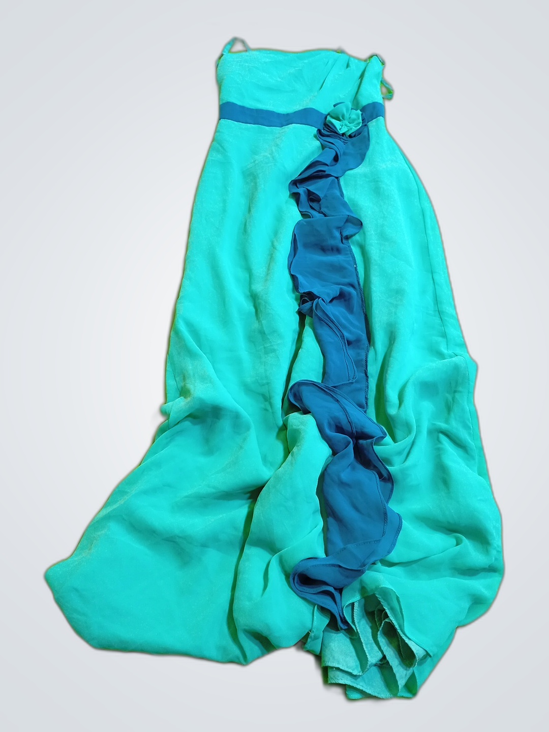 Vestido Maxi Rizado Turquesa Alexia IA