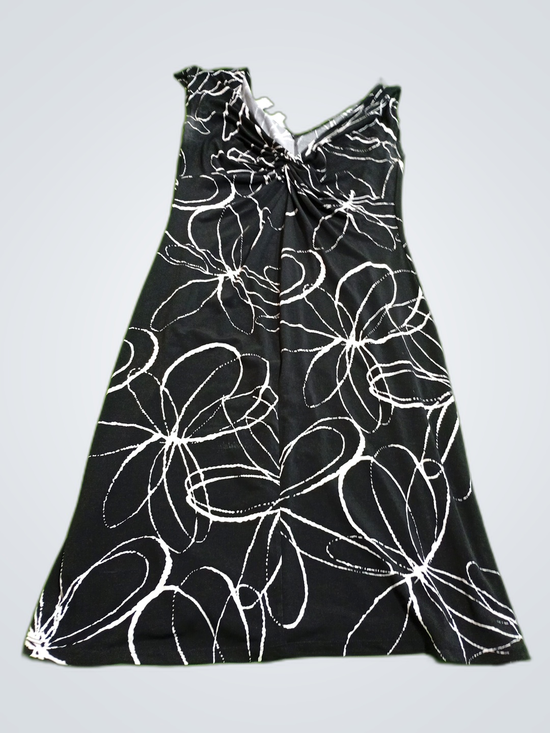 Vestido mini negro con estampado floral Lady Way